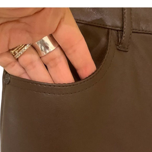 New Free People Jeans Brown Faux Leather Jeans Size 26 - Picture 4 of 17